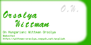 orsolya wittman business card
